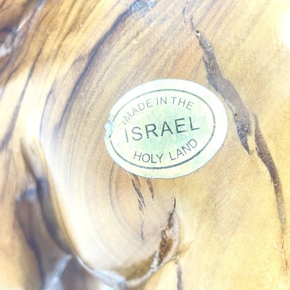 Hand Carved Polished Wooden Lucky Elephant Trunk Up From Holy Land Israel 8” - Picture 3 of 6